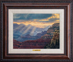 Dark oak frame with linen