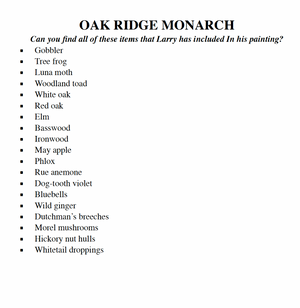 Oak Ridge Monarch Hidden Items